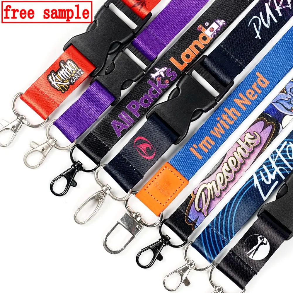 Promotional Sublimation Printing Polyester Lanyards Custom Logo Lanyard Neck Strap with Clip