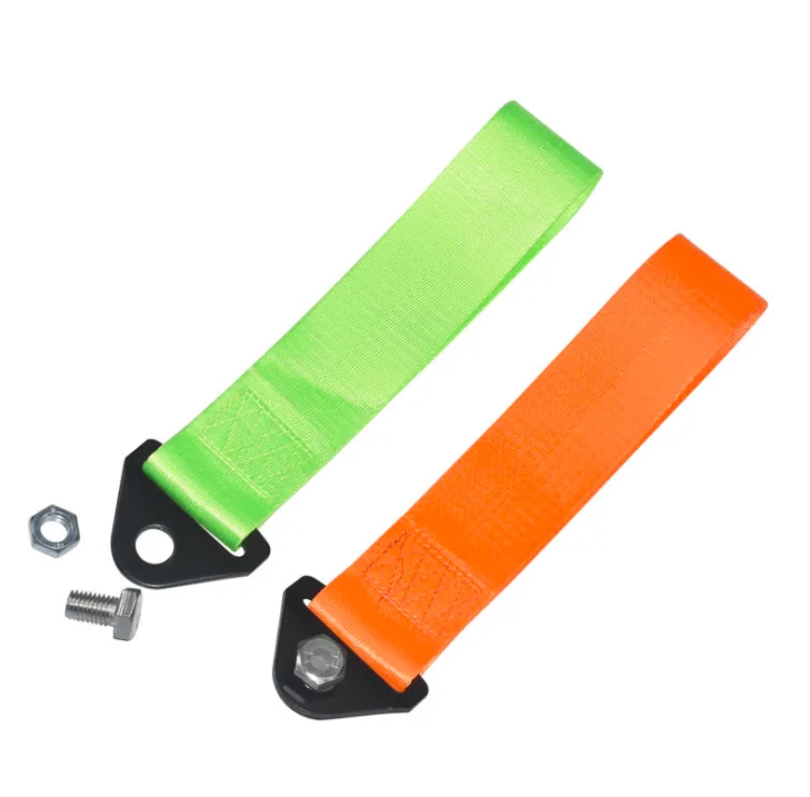 
26CM Racing Car Tow Towing Strap Belt Rope Rally Hook Universal Rear/Front Bumper for sports spoiler Auto SUV 