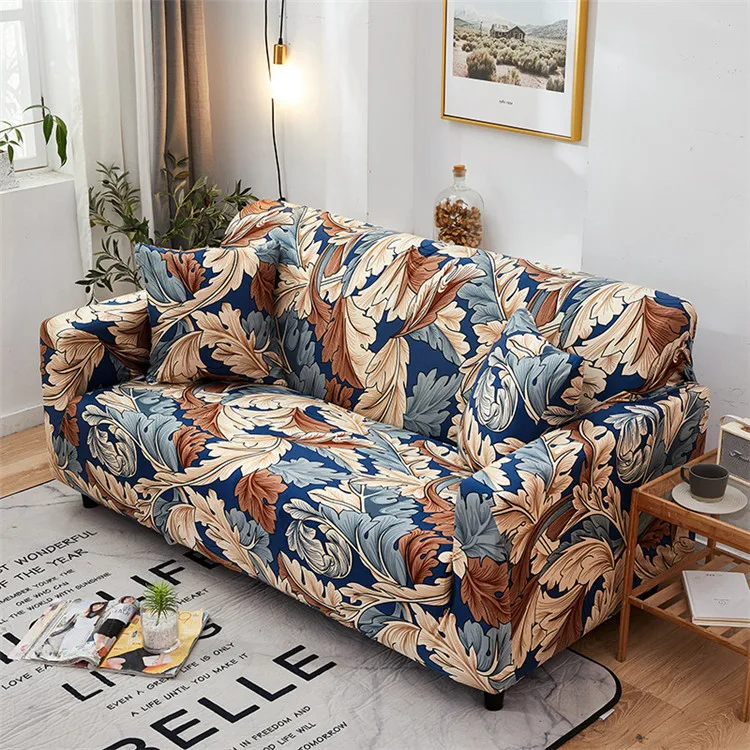 Stretchable Living Room 1-4 Set Flower Printed Sofa Cover