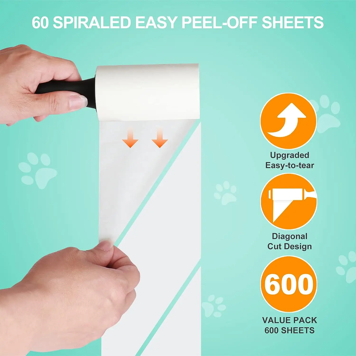 Household Carpet Cleaning Tool Custom 60 Sheets Reusable Sticky Pet Hairs Remover Portable Refill Lint Roller For Clothes