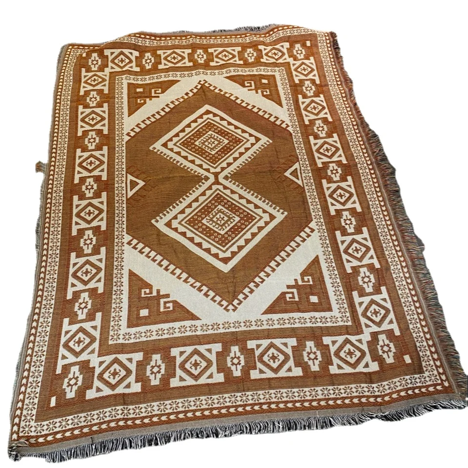 India Jacquard Tapestry Ethnic Style Boho Tapestry Geometric Design Wall Tapestry