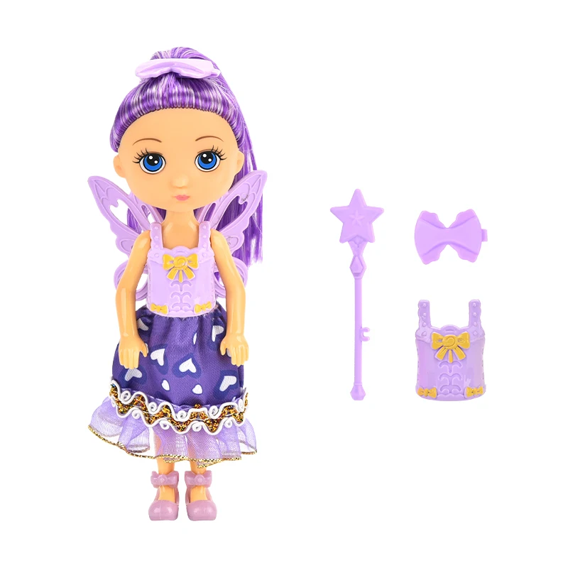 Pretty girl mini fashion model dolls toy 5 inch include butterfly wings girls gift lovely doll for girl