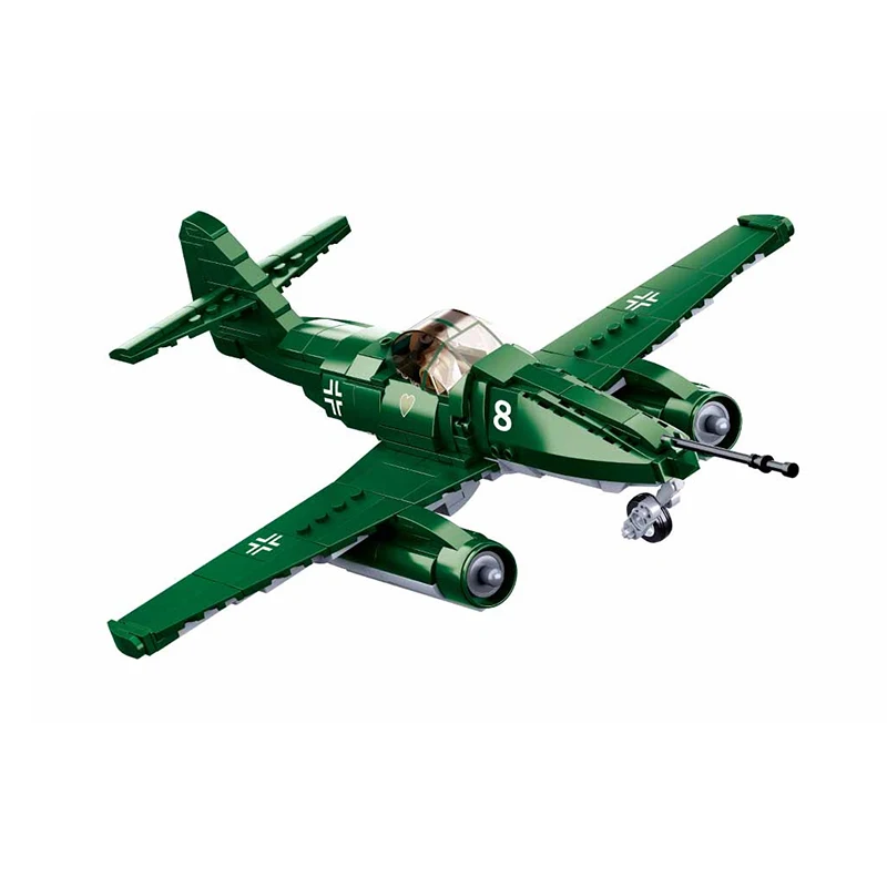 Sluban Building Blocks Military Series M38-B0977 ME-262 Fighter Aircraft Small Particles Blocks For Kids Playing