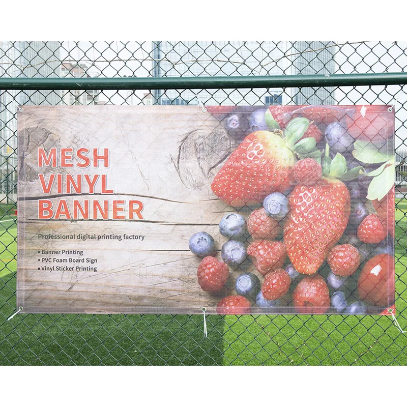 Outdoor Printed PVC Fence Mesh Banner/ Perforated vinyl coated banner fabric