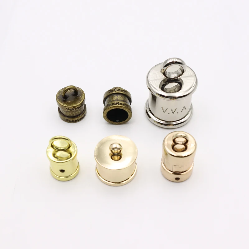 metal tassel caps nickel logo engraved metal tassel leather cord end crimp caps