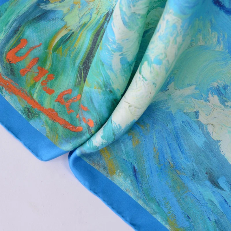 Wholesale Silk Squre Scarf Luxury 100% Silk Satin Custom Printing Designer Scarf Styles Silk Scarves