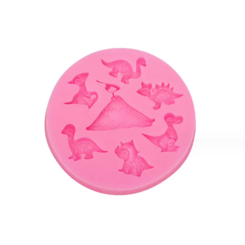 2 Pcs Dinosaur Liquid Silicone Fondant Molds Set 3D Coconut Tree Cake Baking Tools For Chocolate Cookie Decoration