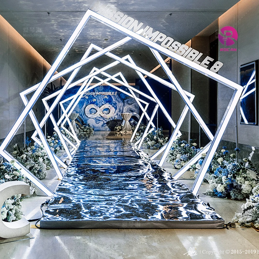 Customized Color Changing Light Tunnel Arch Entrance Pathway Lighting Geometry LED Lighting Tunnel