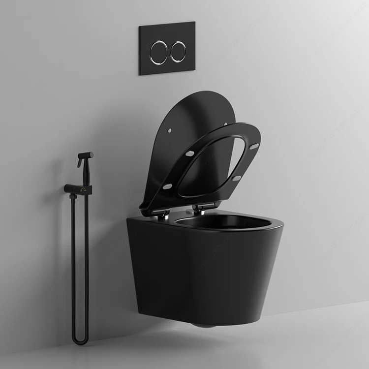 BTO Rimless Matt White wallhung toilet Wash Down p-trap toilet wc Bathroom wall hung toilets