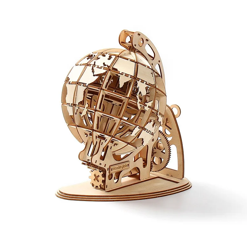 Stock Lot Wooden Assembled Model 3d Puzzle Handmade Toys Wooden Globe High-Grade Ornaments And Collectibles