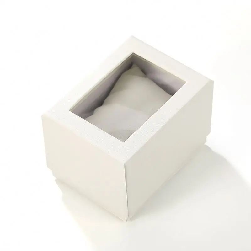 Fashion Cardboard Paper Watch Gift storage Case boxes with PVC clear Window watch packaging box