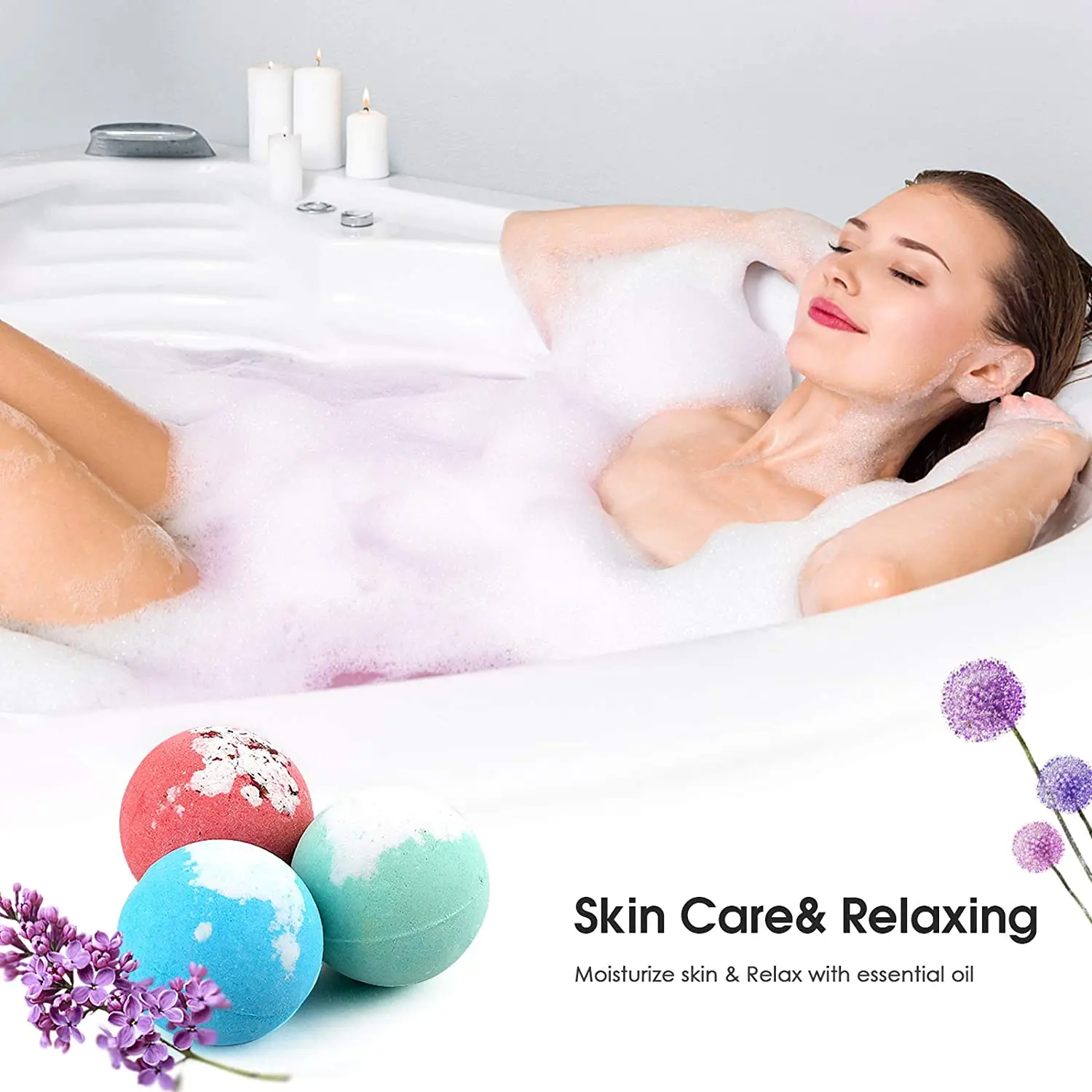 Processed explosive salt dried flower explosive salt ball bath salt mixed color bath bombs.