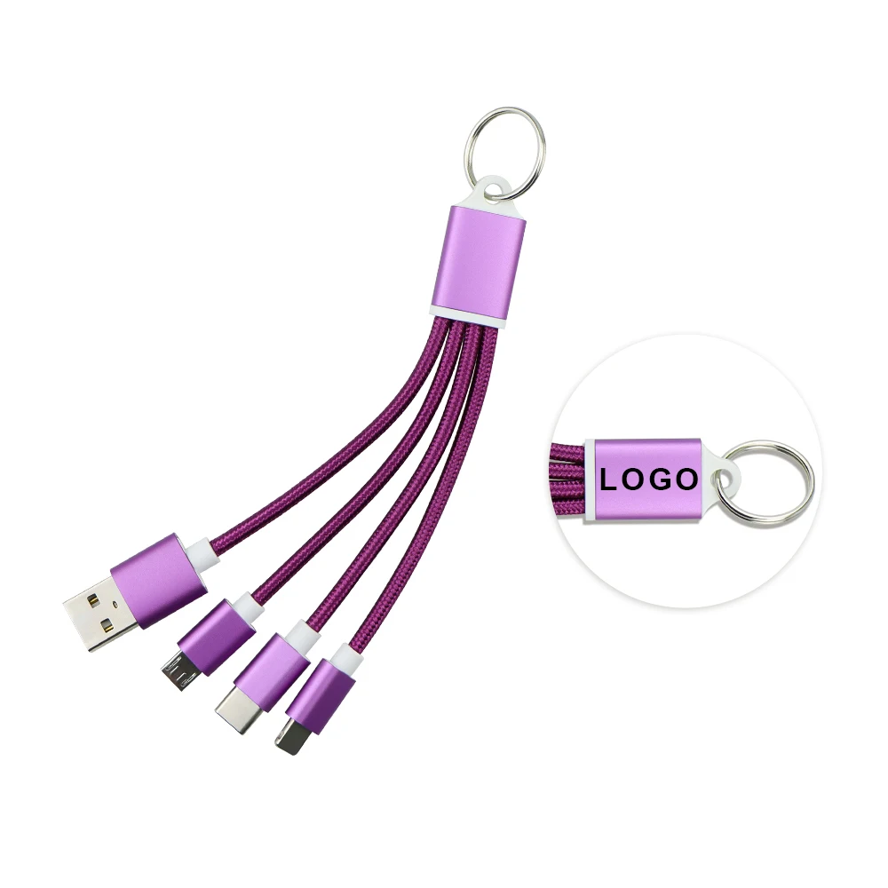 Новый рекламный подарочный набор 5 В/2А брелок зарядное устройство 3 в 1 Usb-кабель для мужчин и женщин подарочные товары