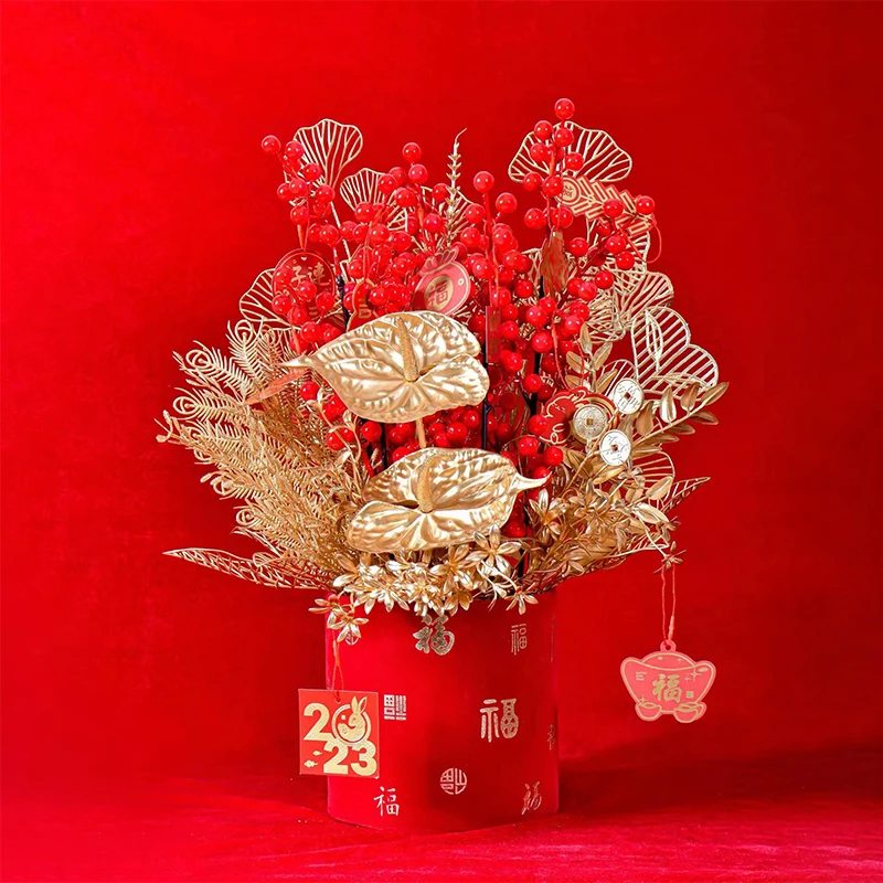 JAYWOOD Hot Quality Plastic New Year bucket Decorative bucket ornament