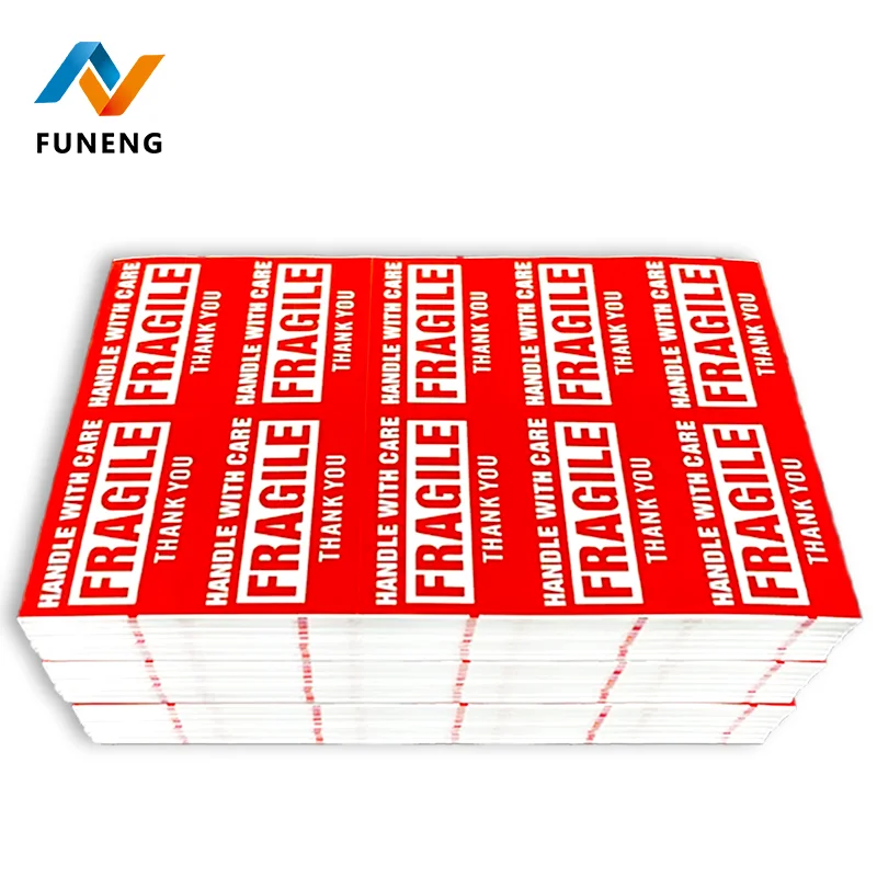 Cheap manufacturers wholesale fragile warning label glass fragile products waterproof express transport warning sticker roll