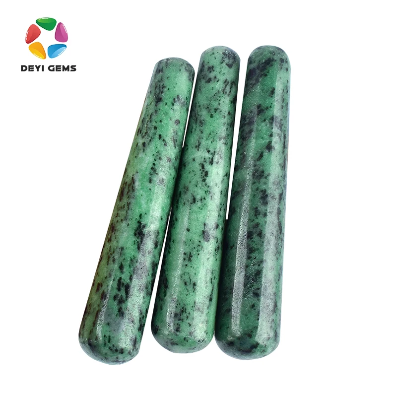 
Best Seller 120mm Jade wand Wholesale 100% Natural Ruby Zoisite Yoni Wand for Women Kegel Exercise 