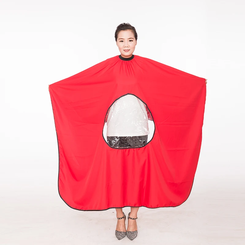 Vinnie customized barber capes with window water proof salon cape hair cutting gown for barber shop barber supplies