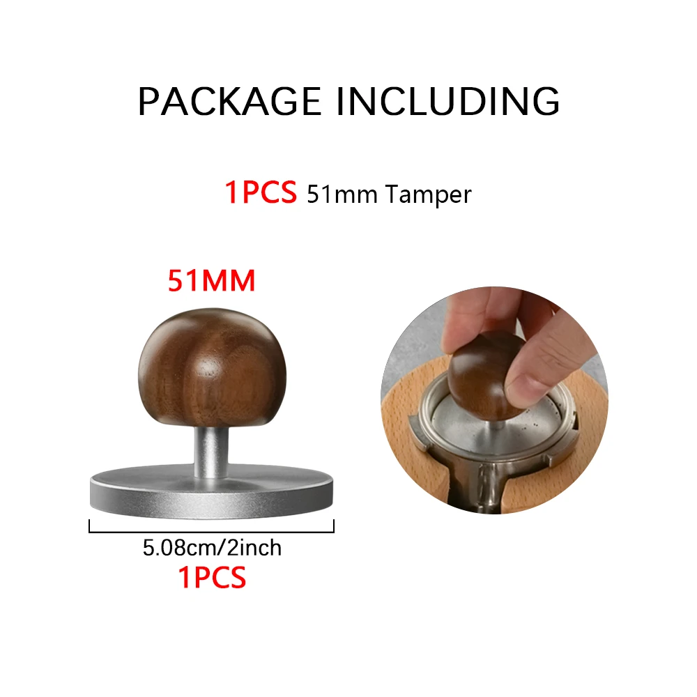 1PCS Hot Selling Wood Coffee Tamper Portable Coffee Tamper Press For Home Espresso Hammer