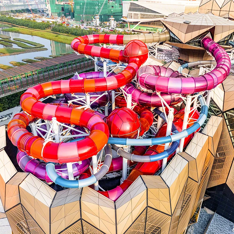 Fiberglass Water Slides Water Park Amusement Park Rides Swimming Pool Long Slides For Water Play Equipment