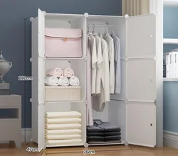 Extra Sturdy Combination Armoire Space Saving Modular Storage Cabinet Clothes Cabinet For Hanging Clothes