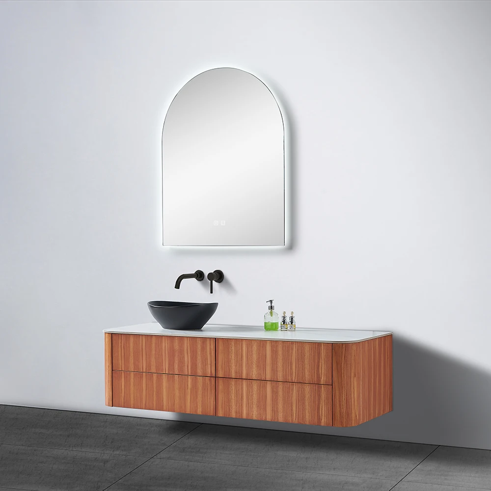 Modern Wall Hung Bathroom Furniture Waterproof Wooden Wall Mounted Single Sink Bathroom Vanity Cabinets