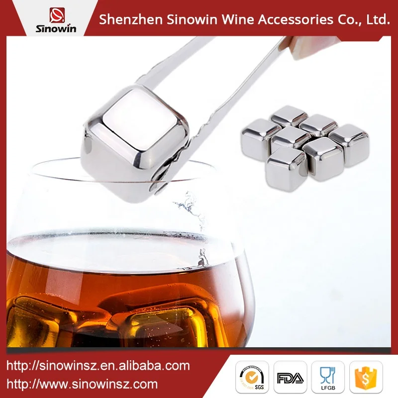 Камни для виски вина пива из нержавеющей стали экологически чистые многоразовые металлические кубики льда