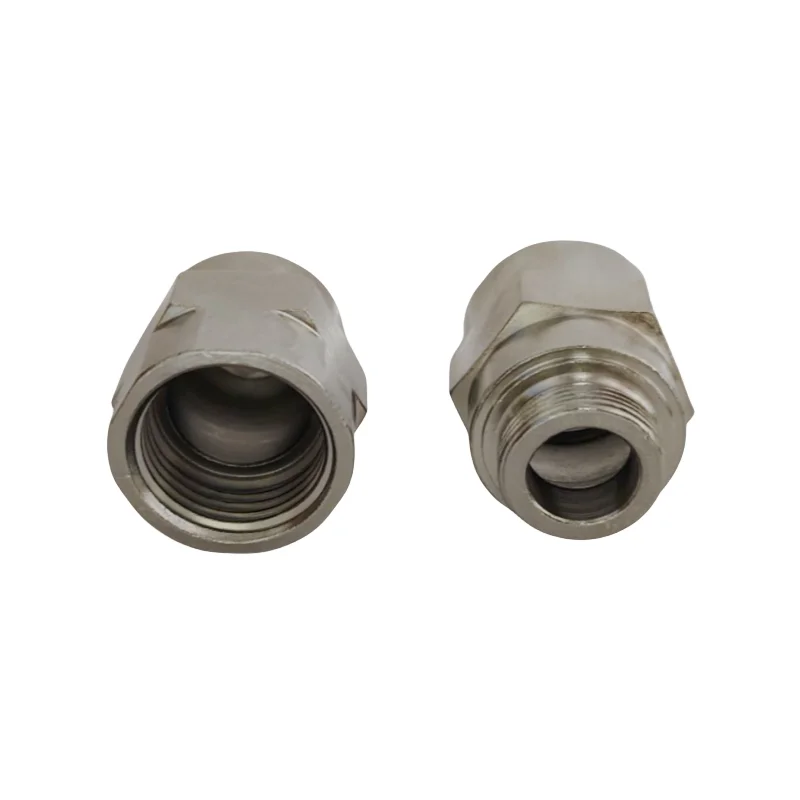 Factory outlet hexagonal nipple stainless steel materials double thread NPT  metric screw type parts