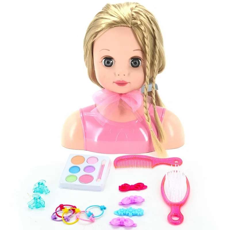 Sweeping World Princess Girl Beauty Toy Set Bobblehead Doll Makeup Set Toy Doll Head Makeup Doll Head