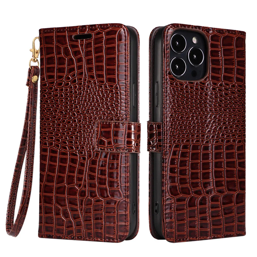 High Quality Flip Case for iPhone 15 Pro Max Alligator PU Pattern Shockproof Case for iphone 11 12 13 14 15 Pro