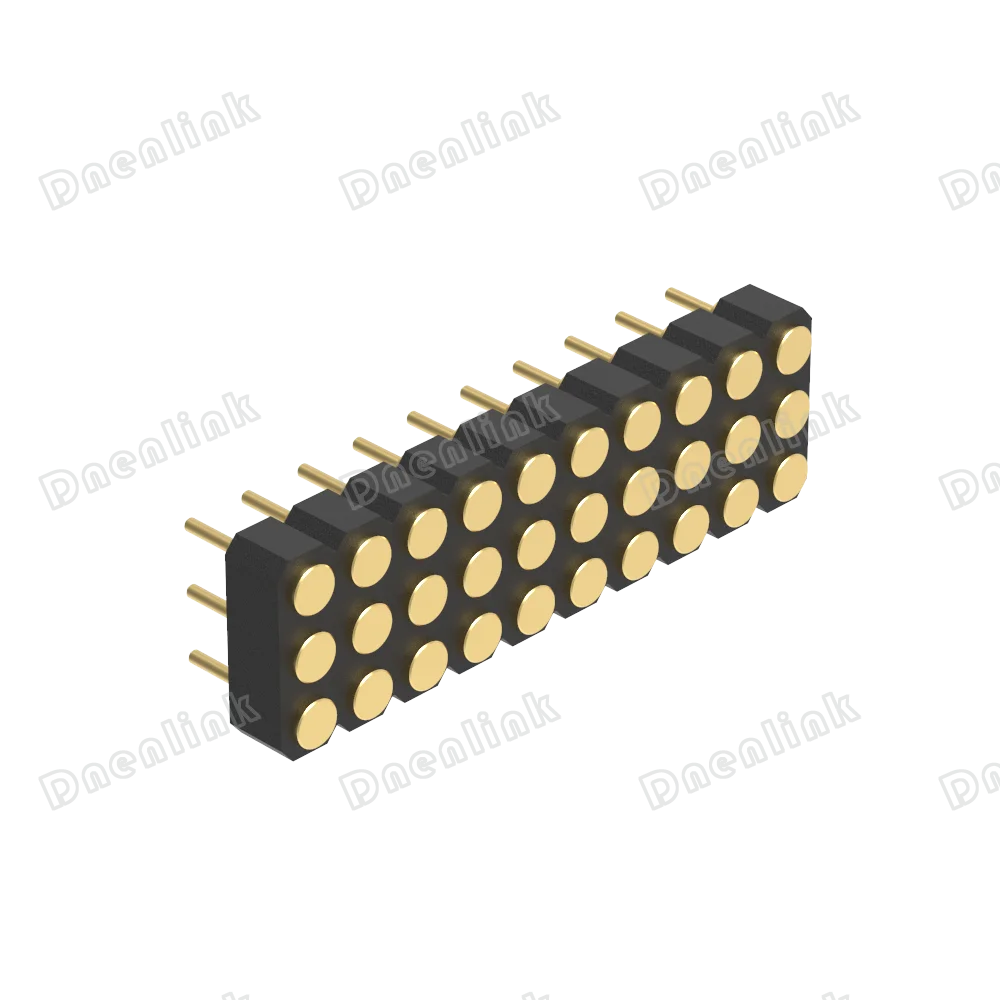 Dnenlink 2.54mm pitch Dual Row H2.5mm Plane contact Straight SMT type PogoPin Female Header connector