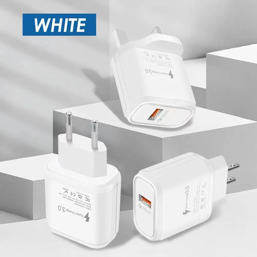 18W QC3.0 fast charging USB portable wall mobile phone charger adapter for Android Samsung huawei