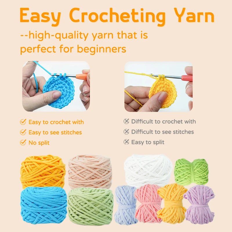 Cute Animals dinosaur DIY Crochet Kit for Beginner Pack for Adults and Kids crochet box kit kit de tricotage et de crochet