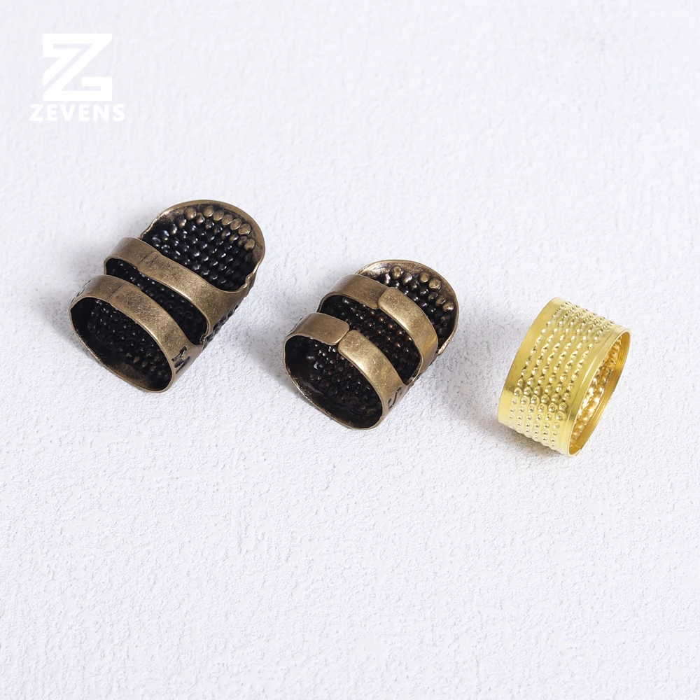 Household Hand Sewing Cross Stitch Thimble Machine Sewing Tool Adjustable Copper Thimble Finger Cot