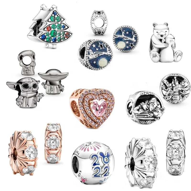 2021 Disney Микки и Минни Маус Шарм S925 стерлингового серебра pandoraer серебряные лап животных бусины для самостоятельного изготовления украшений