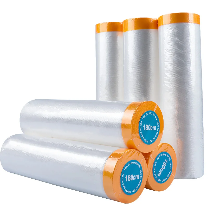 YOUJIANG Pre taped masking film pe masking tape with cover film hand masker for painting decorative masking film