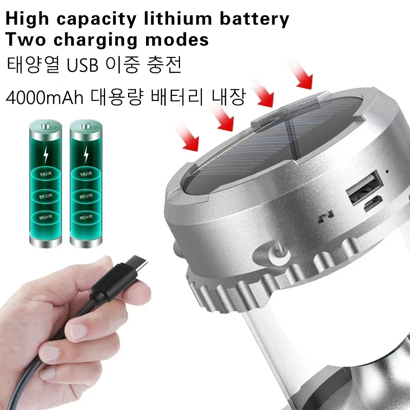 BT Speaker LED Camping Lantern Solar USB Rechargeable Portable Light With Fan And Flashlight With Power Bank
