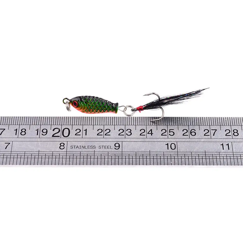 5.2g 2.5cm Feathered Lead Fish Jigbait Lure Artificial Hard Bait Made of Metal for River Fishing