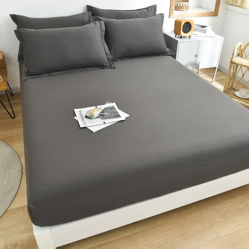 Polyester Bedding Fitted Sheet with Elastic Corner Bands White Plain Custom Logo