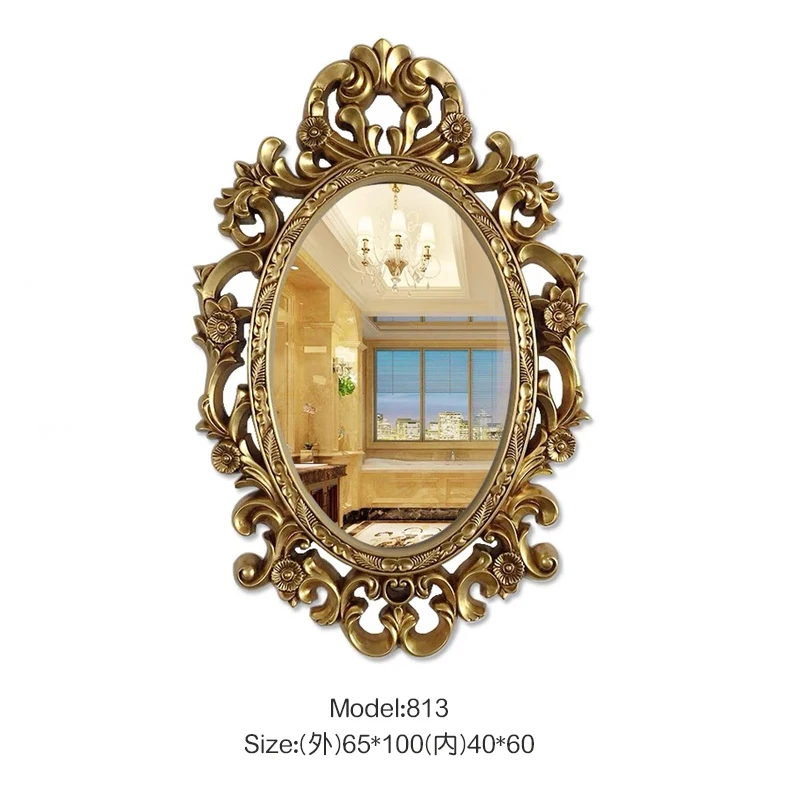 Gold Retro Classic Style Wall Mirror Home Decor French Antique Gold Baroque Vintage Mirror