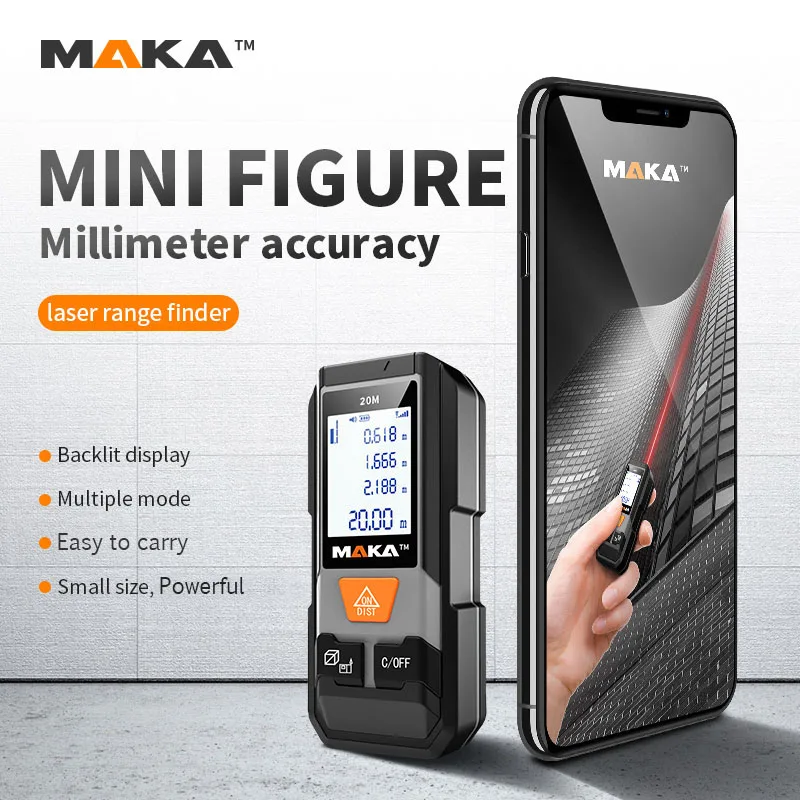 20M Intertek CE Maka Mini Laser Rangefinder low cost laser distance meter