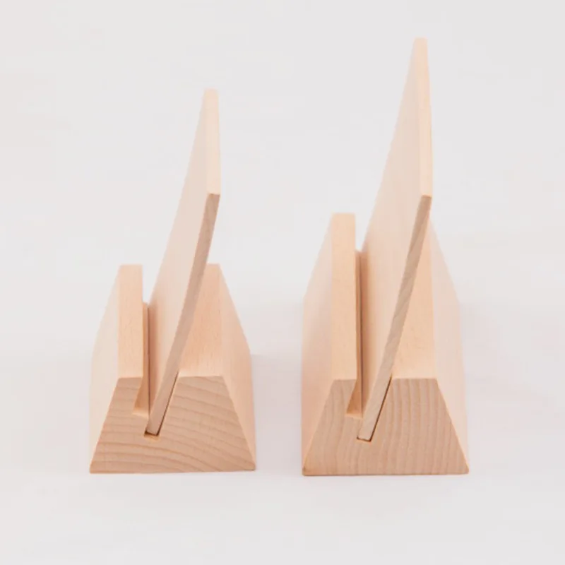 15cm Solid beech wood calendar base desk calendar note card wooden base enterprise advertising desktop postcard base