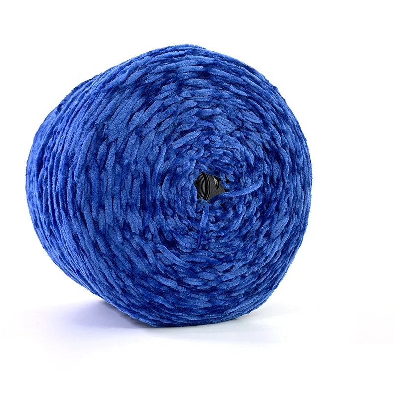 2.5Nm glossy cotton weaving crochet flat knitting machine dyed fancy chunky 100% polyester textile chenille yarn