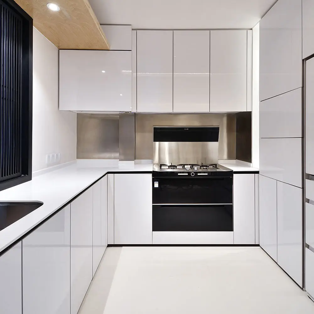 High Quality And Accessories Solid Wood Flat Pack Modular Kitchen Cabinet For Kitchen