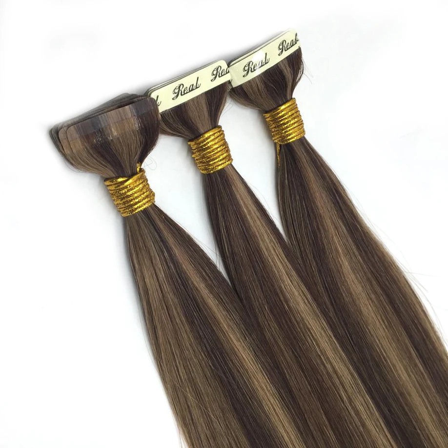 Wholesale Double Drawn Skin Weft Tape Remy Hair Natural Invisible PU Tape In Human Hair Extensions