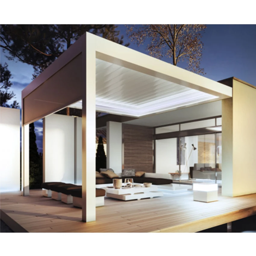 Wholesale automatic remote control waterproof louvre roof hot tub patio pergola for garden