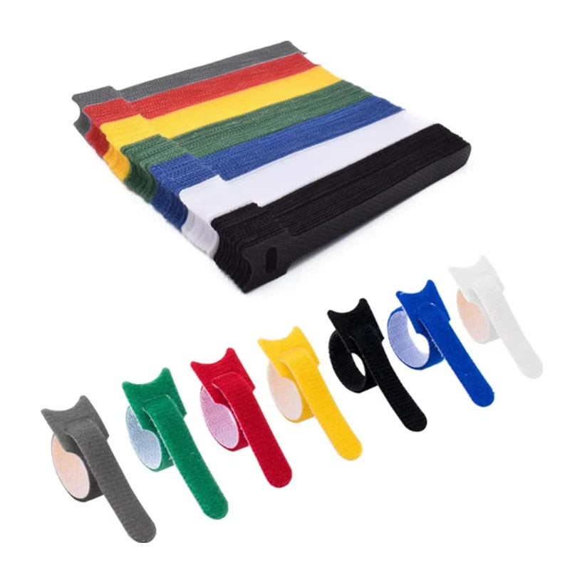 High Quality Reusable Double-Layer Nylon Ties Hook Loop Fastening Heat Resistance Elastic Adhesive 5 Color Options-Perfect