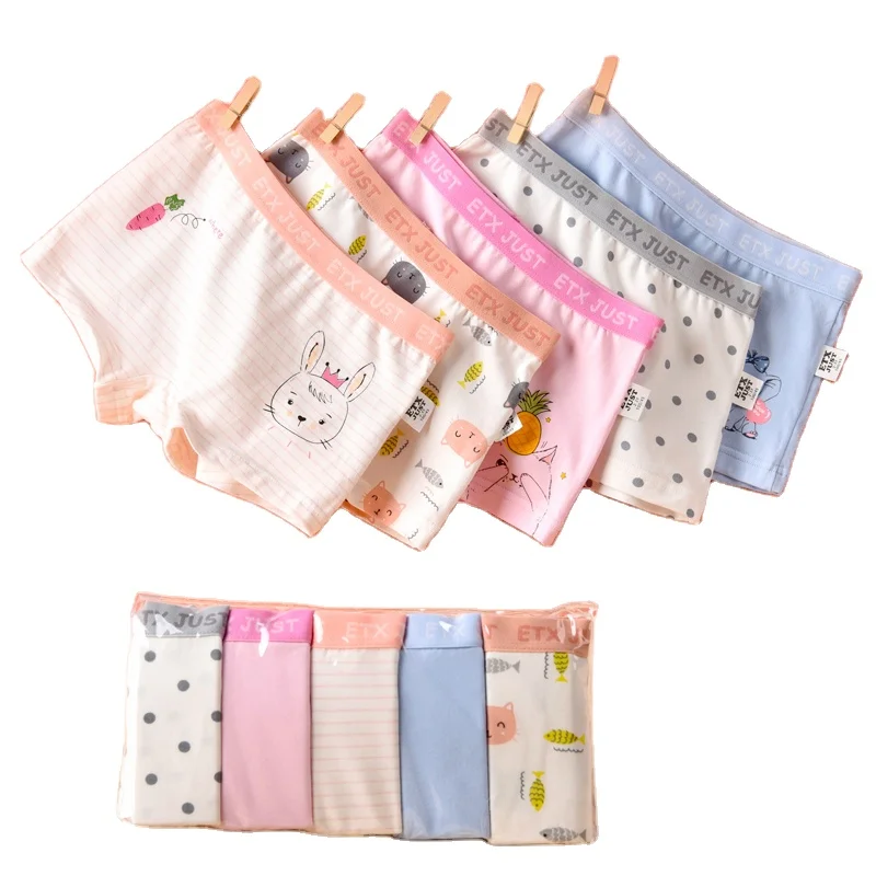 Kids girls underwear cotton panties shorts toddler girls thong cute dots cat girls boxers