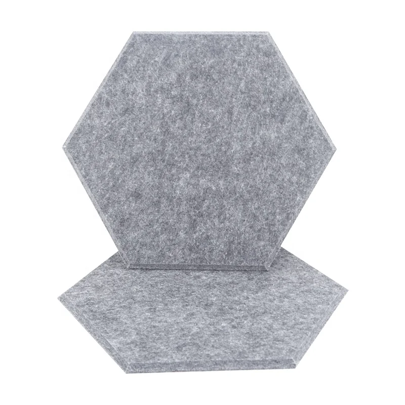Self-adhesive Color Hexagon Acoustic Panel Soundproof PET  Noise Absorbing Polyester Wall Panels