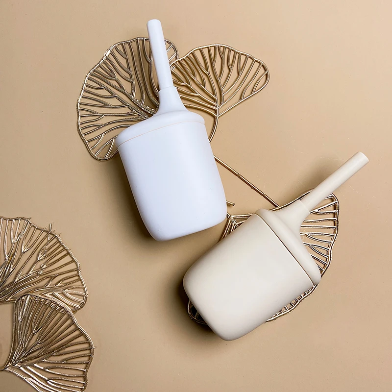 Eco friendly kids snack and drink in one with straw silicone sippy cup baby drink cup training sippy cup with straw and lid