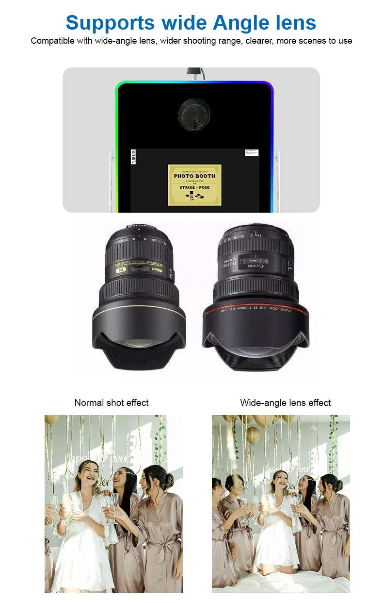 Light Weight Split Stand DSLR Photo Booth 15.6Inch Touch Screen Build In Mini PC Flight Case Camera Photo Booth